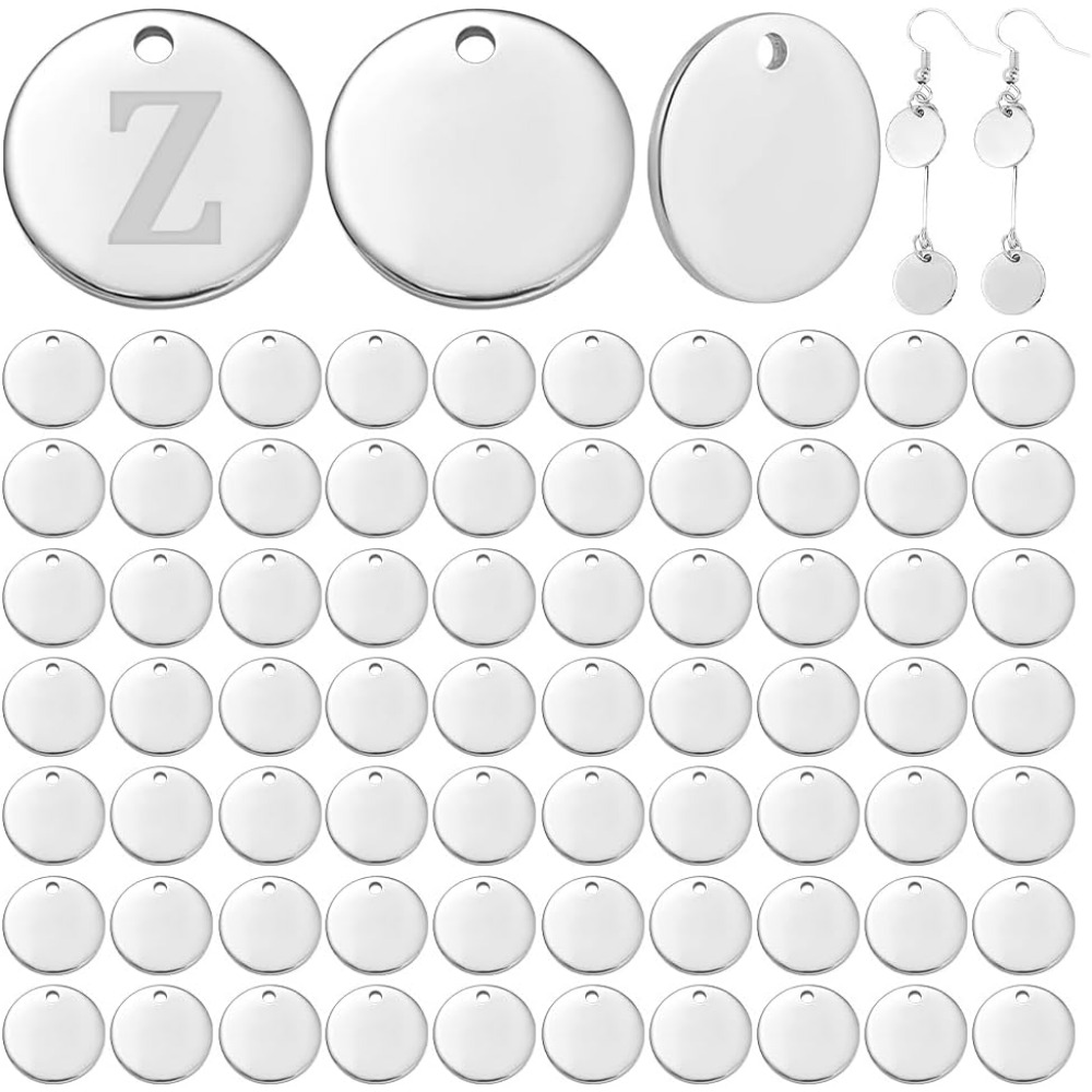 Engraved Name Necklace - 100 pièces 12mm 304 acier inoxydable