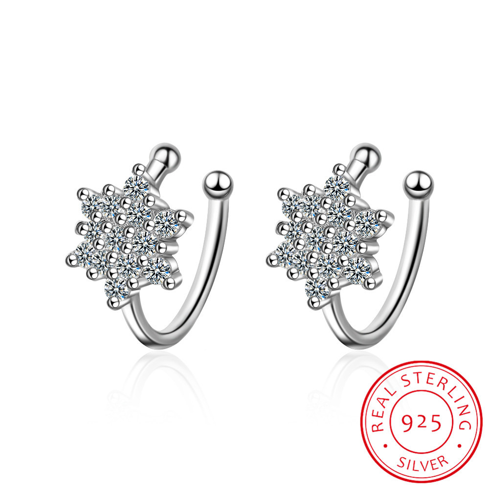 Ear Cuff No Piercing - Boucle d'oreille en argent véritable 925,