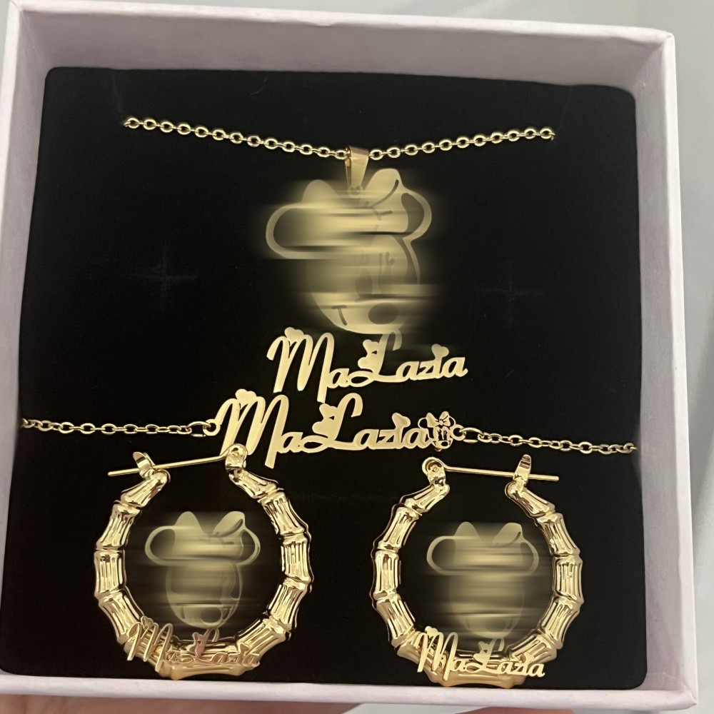 Engraved Name Necklace - DUOYING – ensemble de bijoux avec