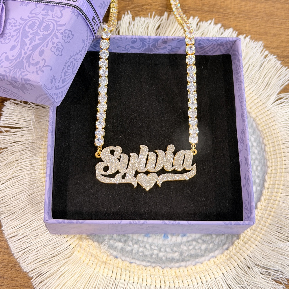 DUOYING Ensemble Collier et Bo - Engraved Name Necklace avis et prix