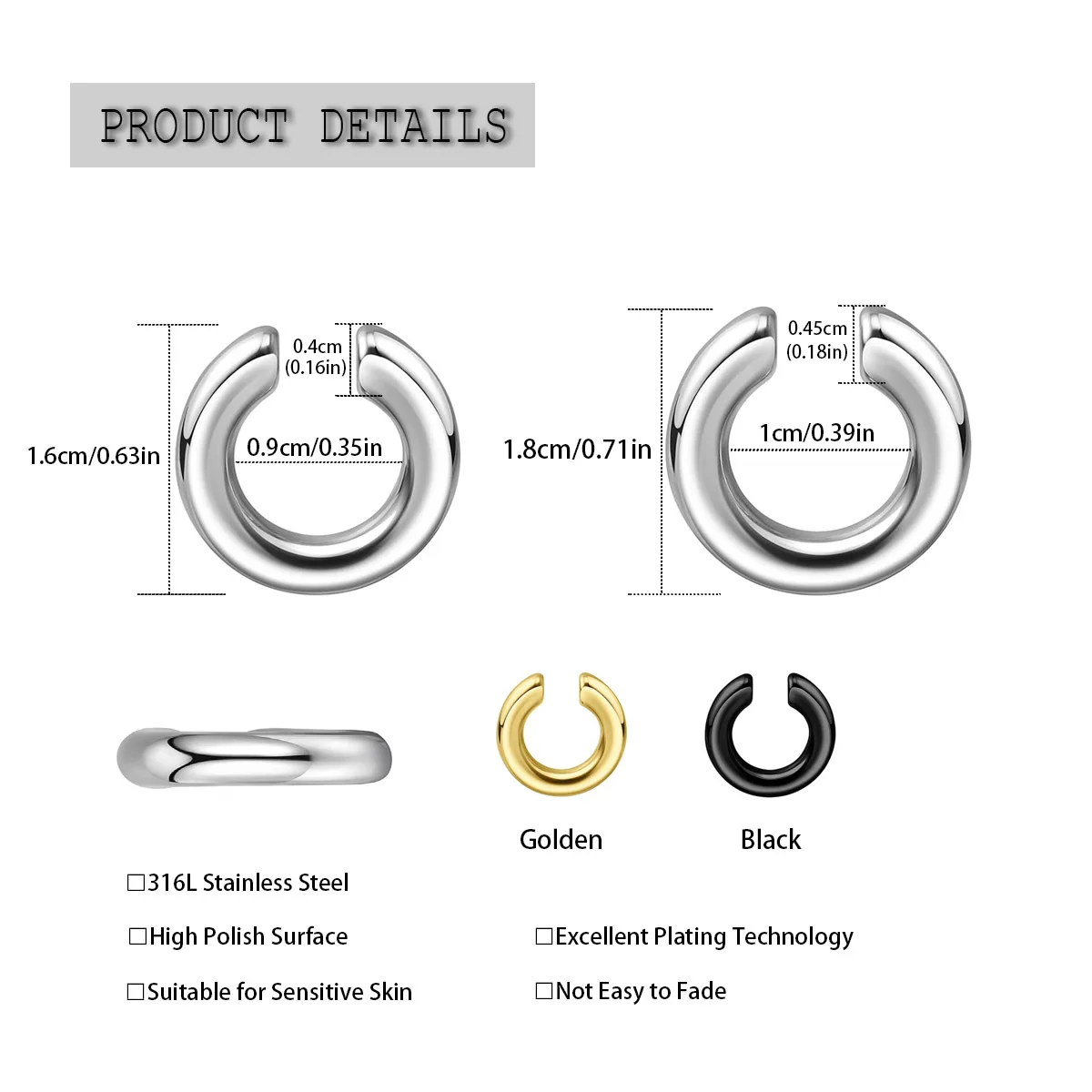 1 pièce Anneau de nez non-perc - Ear Cuff No Piercing avis et prix