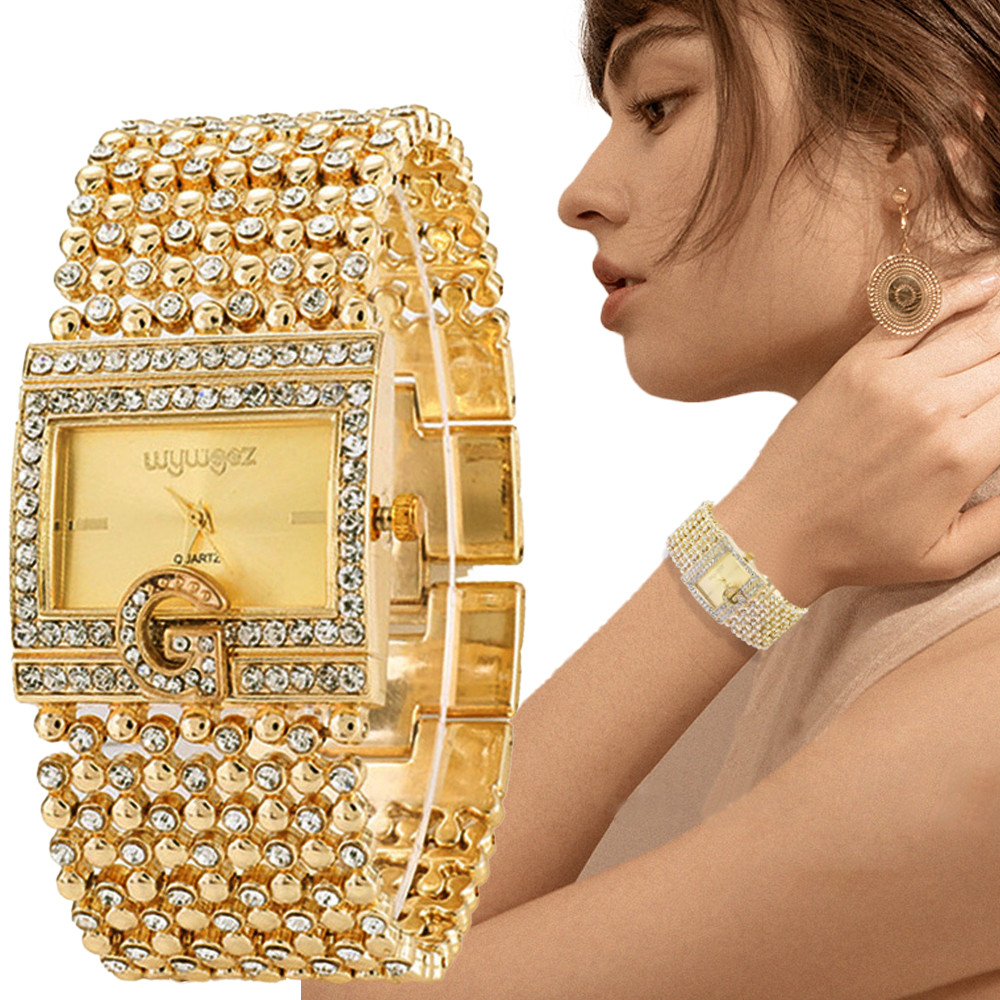 Montres carrées simples en or  - Jewelry Diamond Watches avis et prix